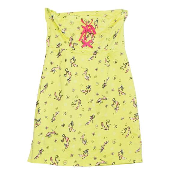 Yuka Resort Dress Strapless Cottage Coquette Retro Fairy Kawaii Green Pink 10 - Picture 5 of 5